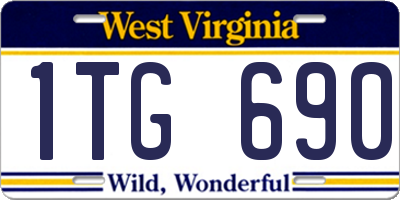 WV license plate 1TG690