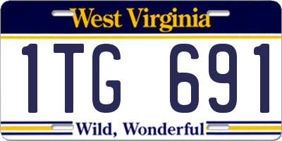 WV license plate 1TG691