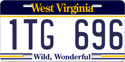 WV license plate 1TG696