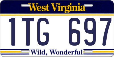 WV license plate 1TG697