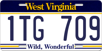 WV license plate 1TG709