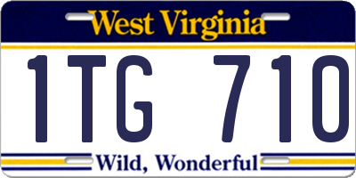 WV license plate 1TG710