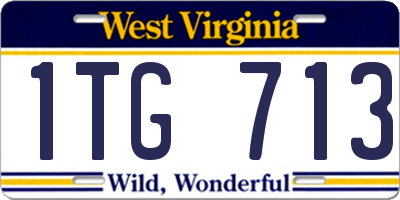 WV license plate 1TG713