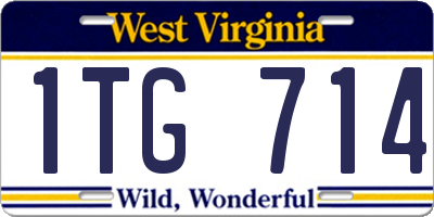WV license plate 1TG714