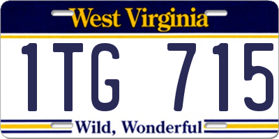WV license plate 1TG715
