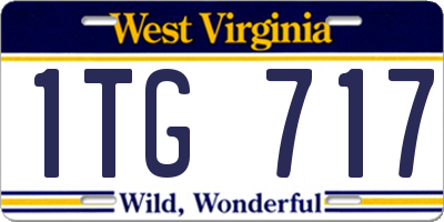 WV license plate 1TG717