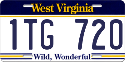 WV license plate 1TG720