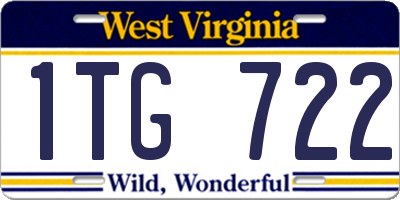 WV license plate 1TG722