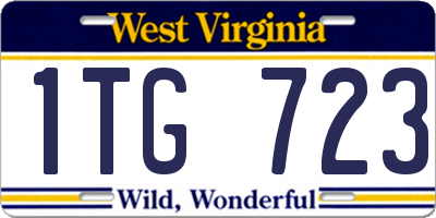 WV license plate 1TG723