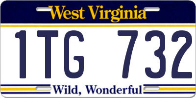 WV license plate 1TG732