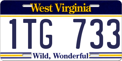 WV license plate 1TG733