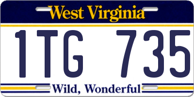 WV license plate 1TG735