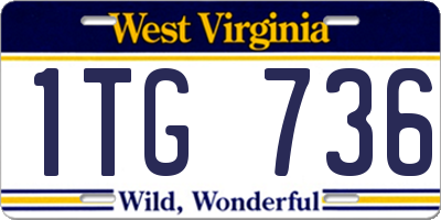 WV license plate 1TG736