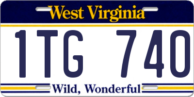 WV license plate 1TG740