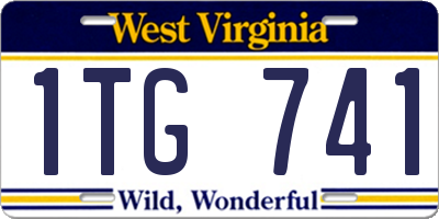 WV license plate 1TG741