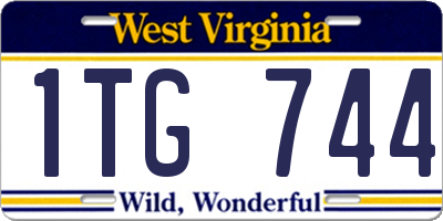 WV license plate 1TG744