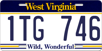 WV license plate 1TG746