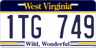WV license plate 1TG749