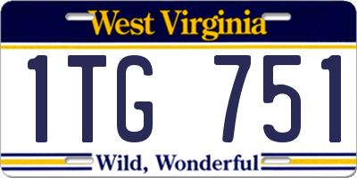 WV license plate 1TG751
