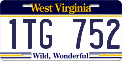 WV license plate 1TG752