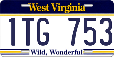 WV license plate 1TG753