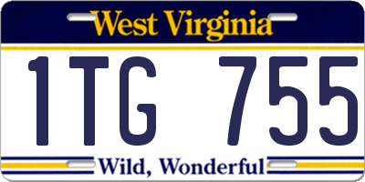 WV license plate 1TG755