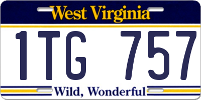 WV license plate 1TG757