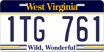 WV license plate 1TG761