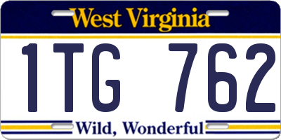 WV license plate 1TG762