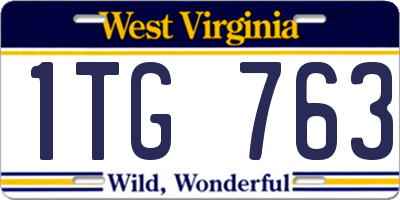 WV license plate 1TG763