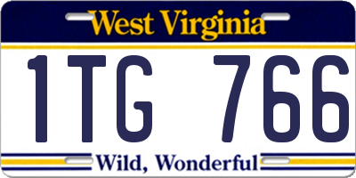 WV license plate 1TG766