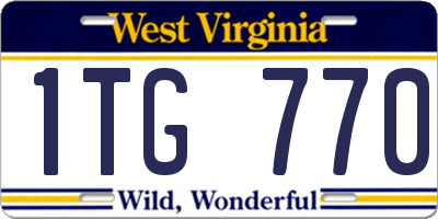 WV license plate 1TG770