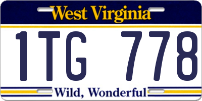 WV license plate 1TG778