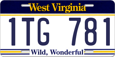 WV license plate 1TG781