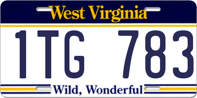 WV license plate 1TG783