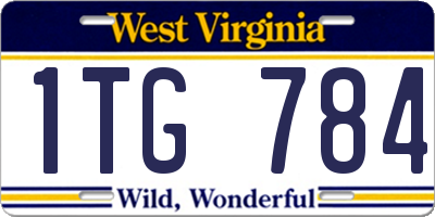 WV license plate 1TG784