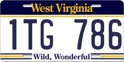 WV license plate 1TG786