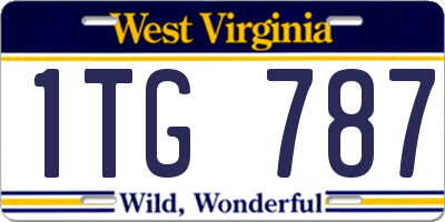 WV license plate 1TG787