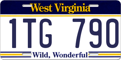 WV license plate 1TG790