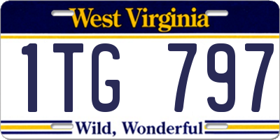 WV license plate 1TG797