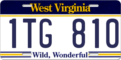 WV license plate 1TG810