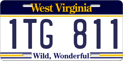 WV license plate 1TG811