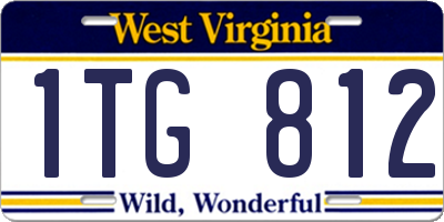 WV license plate 1TG812