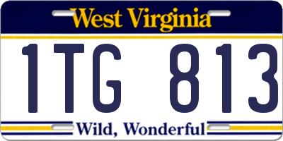 WV license plate 1TG813