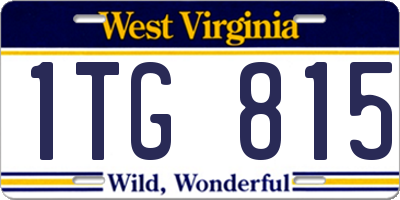 WV license plate 1TG815
