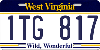 WV license plate 1TG817