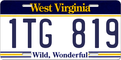WV license plate 1TG819