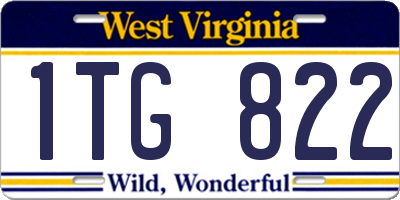 WV license plate 1TG822