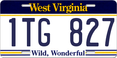 WV license plate 1TG827