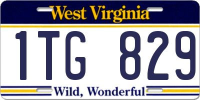 WV license plate 1TG829
